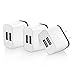 OKRAY 3 Pack 2A 10W Colorful Portable Dual USB Travel Wall Home Charger Power Adapter Plug for iPhone SE 6s Plus, iPad Air, Samsung Galaxy, Android, HTC, Google Nexus, Nokia (3 Pack Black)