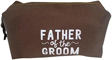 Organize Your Life Mens Toiletry Bag for Wedding Party Gifts (100% Brown Cotton) (Father of the Groom)