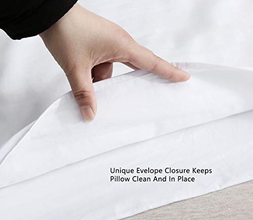 White Body Pillow Cover 100% Long Staple Cotton 200 Thread Count Body Pillowcase with Envelope Closure Fits 20" x 52" or 20" x 54" Body Pillow for Adults and Pregnant Women (White, 20" x 54") - Thumbnail 4