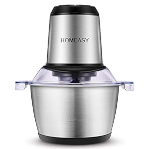 Homeasy-Food-Processor-Meat-Grinder-Mini-Chopper-2L-Stainless-Steel-Food-Chopper-for-Meat-Vegetables-Fruits-and-Nuts-Stainless-Steel-Bowl-and-4-Sharp-Blades-350W-8-Cups Homeasy Food Processor, Meat Grinder Mini Chopper 2L Stainless Steel Food Chopper for Meat, Vegetables, Fruits and Nuts, Stainless Steel Bowl and 4 Sharp Blades, 350W, 8 Cups