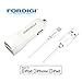 FORDIGI 3-Feet 8pin Lightning Sync Charge Cable Dual-Port 2.4A USB Adapter for Smartphones & Tablets - White