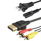 Audio Video Cable RCA AV + AC Power Supply Adapter for Microsoft Original Xbox