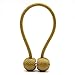 DEZENE Magnetic Curtain Tiebacks,The Most Convenient Drape Tie Backs,2 Pack Decorative Rope Holdback Holder for Big,Wide or Thick Window Drapries,16 Inch Long,Bronze/Golden