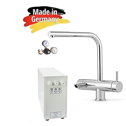 Sprudel aus dem Wasserhahn! Untertisch-Trinkwassersystem - Trinkwassersprudler Sprudel-Lok - NEUHEIT! inkl. 3-Wege-Zusatzarma