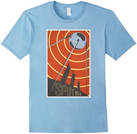 Men's Soviet Union USSR T-Shirt Space Russian Propaganda Posters 3XL Baby Blue