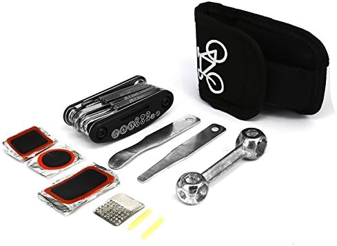 SIQIAN Bike Mechanic Repair Tool Kit Set, 16 in 1 Multi-function Tool, 10 in 1 Hex Wrench,2pcs PRESTA to SCHRADER Converter, Tire Patch Levers for Bicycle Cycling