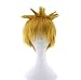Short Naruto Yellow Anima Heat Resistant Fiber Cosplay Halloween Hair Wig For Men