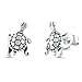 SilverCloseOut Sterling Silver Small Turtle Womens Stud Earrings Rhodium Plated Silver Turtle Studs