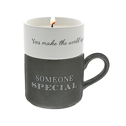Pavilion Gift Company - Someone Special - 4 Oz Candle & 10.8 Oz Mug Gray & Crea…