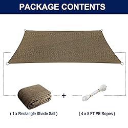 PureFit Rectangle Sun Shade Sails Outdoor 8 x 10 ft