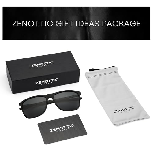 ZENOTTIC Square Polarized Sunglasses for Men Ultralight Carbon Fiber Sun Glasses Driving Fishing Golf UV400 Protection
