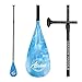 Abahub 3-Piece Adjustable Stand Up Paddle for Paddleboard Carbon Shaft Blue Print Plastic Blade + Bag