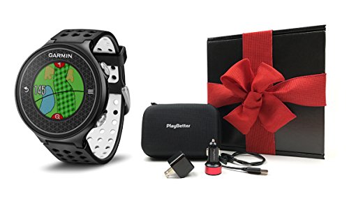 Garmin Approach S6 GIFT BOX | Includes Golf GPS Watch, Case, Wall & Car Charge Adapters (Black)