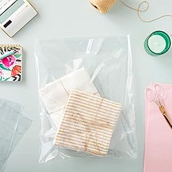 Juvale 100 Pack Clear Gift Bags with Handles, 12 x