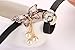 BESSKY Women Faux Pearls Rhinestone Butterfly Bracelet Quartz Analog Watch Black