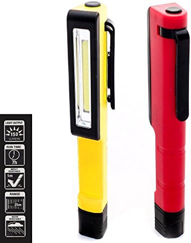 UltraLit Pocket LED Flashlight with Magnetic Rotating Clip, Set of 2