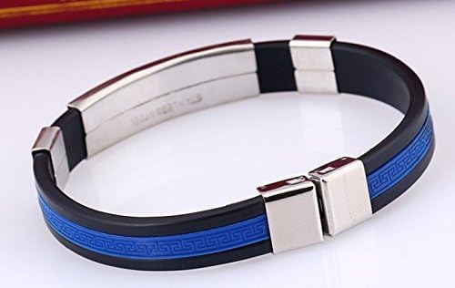 Thin Blue Line Adjustable Stainless Steel Titanium Bracelet Germanium Magnetic Wristband Waterproof