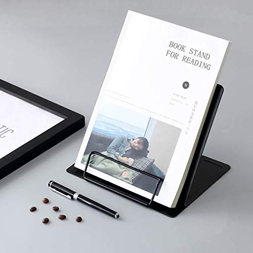 CY craft Adjustable Book Stand,Metal Book Holder and Page Paper Clips-Cookbook Reading Rest Portable Lightweight Bookstand-Textbooks Bookstands-Tablet Cook Recipe Stands,Black,7.5Ã—8.3 Inch,Pack of 1