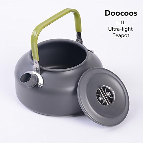 Camping Pots and Pans, Locus Portable Aluminum Alloy Outdoor Hiking Backpacking Picnic Cookware Cooking Set (Tea Pot)
