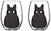 Circleware Black Cat Stemless Wine Glasses, Set of 2, Home & Kitchen Funny Party Entertainment Dining Glassware for Water, Beer, Juice, Ice Tea, Whiskey Bar Beverage Cup Gifts, 18.9 oz