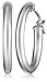 Amazon Collection 10k White Gold Hoop Earrings, 0.7