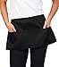 KNG Waitress Apron with 3 Pockets – 11 inch Waist Apron - Black