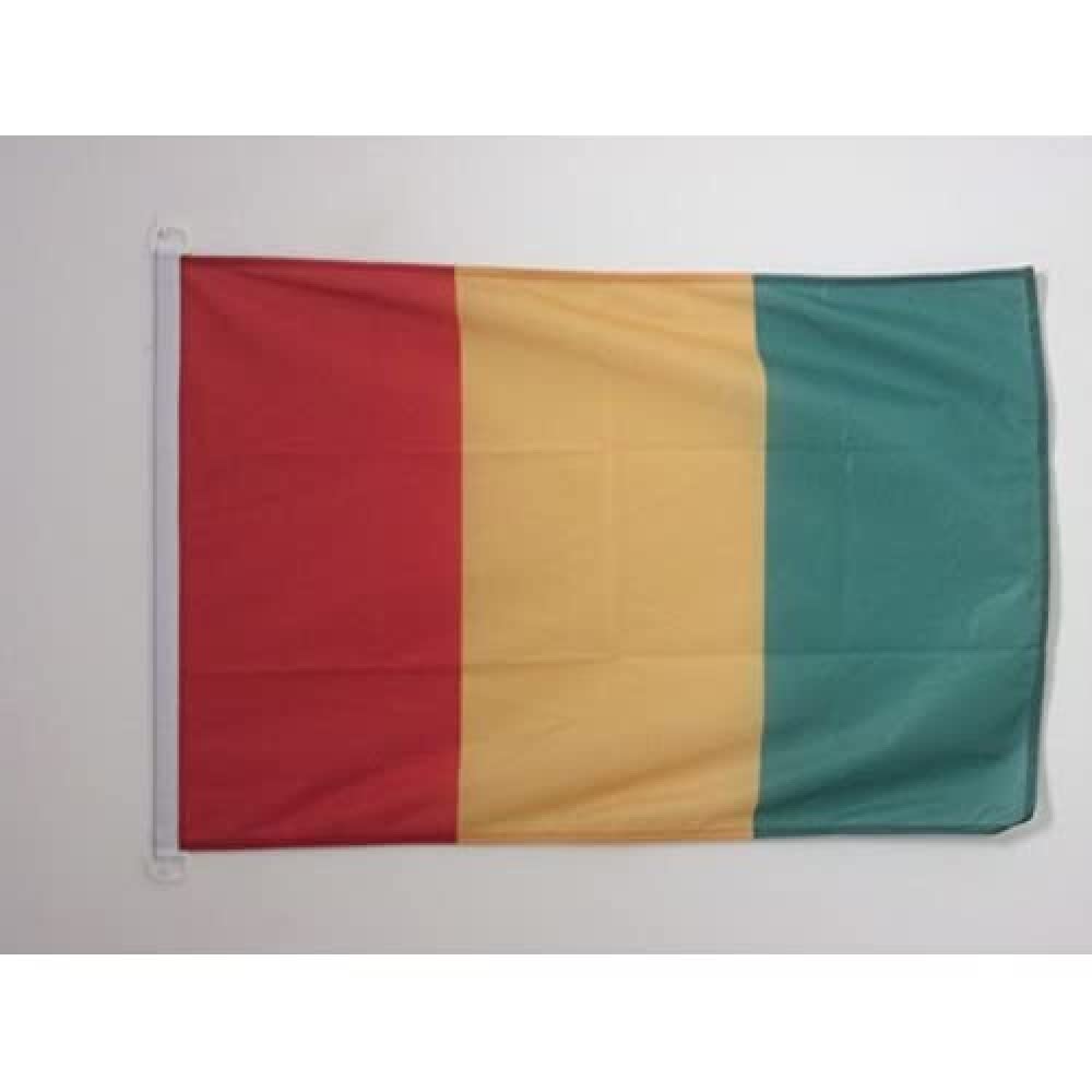 AZ FLAG - Guinea Flag - 2x3 Ft - For Outdoor - Guinean Banner Knitted Polyester with Two Plastic Rings - Fade Resistant - Vivid Colors - 2' x 3' Feet - 90x60 Cm