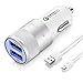 Eleckey EK0001 USB Rapid Car Charger for Samsung Galaxy S7/S7Edge, S6 / S6 Edge/Note 5 and More - White