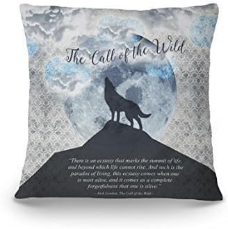 The Call of the Wild Pillow Cover, Jack London Throw Pillow, Bookworm Accent Pillow, Literary Gift