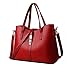 Fashion Road Womens Pu Leather Handbag Lady's Line Tote Bags WineRed