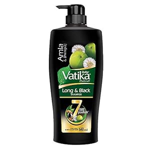 Dabur Vatika Long & Black Shampoo, with the Goodness of Amla & Bhringraj for Shiny, Black Hair – 640ml