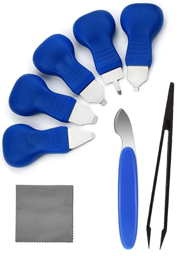 TICFROG Watch Back Removal Tool, 8 in 1 Watch Battery Replacement Tool Kit with 6 Types of Pry Tools Watch Case Back Opener Remover Tool, Anti-Static Tweezers and Cleaning Cloth 5 Colors