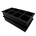 Patier Ice Cube Trays - Food Grade Ice Cube Containers - Eight Cubes Ice Molds, Set of 2, Black