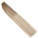 Fshine 18inch Balayage Remy Tape in Hair Extensions Color #12 Fading to #18 and #60 Glue in Extensions Human Hair 20pcs 50g