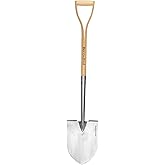 Berry&Bird Shovels for Digging, 43’’ Round Spade Heavy Duty Shovel with Wooden D Handle Stainless Steel Snow Shovels Garden S