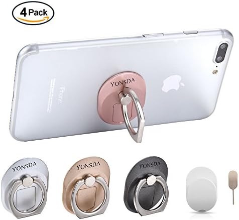 Cell Phone Ring Stand Holder,4 Pack 360 Degree Rotation Universal Phone Finger Ring Grip Kickstand for iPhone X 8Plus 8 7Plus 7 6Plus 6 5S 5,Samsung Galaxy,HTC,Huawei and More (4 Colors)