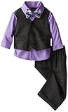 Nautica Dressy Vest Set, Dark Grey/Purple, 6-9 Months