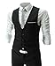 Zicac Men's Top Designed Casual Slim Fit Skinny Dress Vest Waistcoat (S,Black)