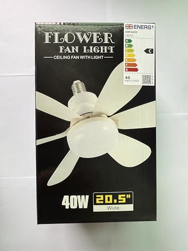 DBFAIRY 52cm Ceiling Fans with Lights, E27 Base Screw in Small Ceiling Fans Lights with Remote Timer 3 Colors Dimmable, 3 Speeds, 3000K-6500K LED Light for Bedroom Kitchen Office Dormitory