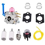 Podoy 545081848 C1Q-W40A Carburetor Compatible with Husqvarna 128CD Zama 128LD 128C 128L 128LDX 128R 128RJ String Trimmers Brushcutter with Fuel Filter Primer Bulbs Line Gaskets