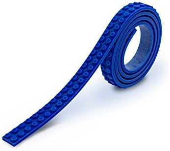 Magical Block Tape By Toysman: Long-Lasting Cuttable Flexible 3.28 Feet Long Toy Building Block Tape-Roll &amp; Removable Self-Adhesive-Compatible with Mega Bloks &amp; Kre-O-Sticks On Any Surface (Blue)