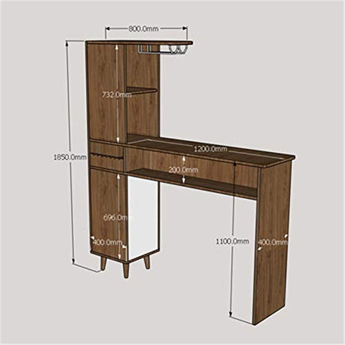DYecHenG Bartisch Wandleiste Tischhaus Wohnzimmer Weinkabinett Partition Kabinett Einfache kleine Bar Tabelle für… – Bild 6