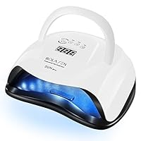 80W Nail Lamp, BOLASEN UV LED Nail Lamp with 42 Light Beads, Dual Light Source for Curing LED/UV Gel Polish, Upgraded Larger Space for Fingernail and Toenail, with 4 Timer/Sensor/Handle - SUNX PLUS