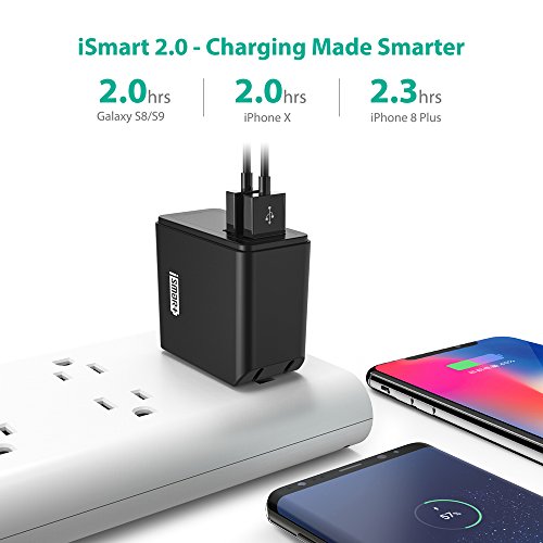USB-Wall-Charger-RAVPower-24W-48A-USB-Plug-Phone-Power-Adapter-with-iSmart-Tech-Compatible-with-iPhone-X-8-7-Plus-iPad-Pro-Air-Mini-Galaxy-S7-S6-Edge-Tablet-and-More-Black