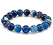 Antiquity Sian Art 3/8'' Agate Multicoloured Bead Stretch Enthralling Jewelry Bracelet Bangle (Azure) 7