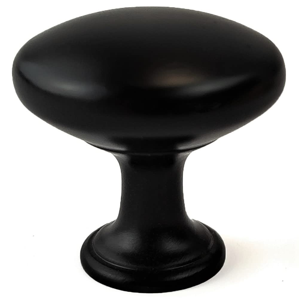 French Furniture Fittings Set of 6 Kitchen Cabinet Cupboard Door and Drawer Knobs Vintage Shabby Chic Round Handles for Chest of Drawers 29mm, Matt Black Finish, by FFF