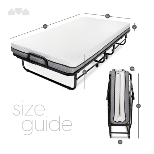 Milliard Deluxe Diplomat Folding Bed Twin Size with Luxurious