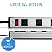V7 PWS2308-1N 8-Outlet Horizontal Industrial Metal Power Strip 125V, 15A, 12-ft. Cord, 5-15R