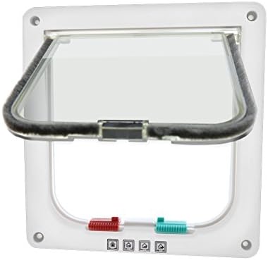 Hongyun Cat Door Flap 4 Ways Locking Waterproof Cat Flap Door Cats Small Dogs Safe, Easy Installing, Exterior Easily