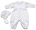 Baby Boys Christening Outfit, Pique Christening Baptism Long Sleeve (9 M) White